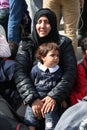 Syrian refugees at slovenian border