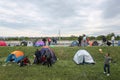 Syrian refugees at slovenian border Royalty Free Stock Photo