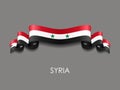 Syrian flag wavy ribbon background. Vector illustration. Royalty Free Stock Photo