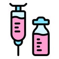 Syringe ampoule icon vector flat