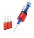 Syringe and ampoules