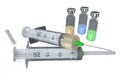 Syringe and ampoules, medicine concept Royalty Free Stock Photo