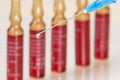 Syringe and ampulas Royalty Free Stock Photo