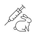 syringe animal line icon vector illustration