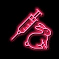 syringe animal neon glow icon illustration