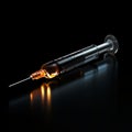 Syringe on Black Royalty Free Stock Photo