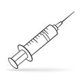 syringe black and white drawing Royalty Free Stock Photo