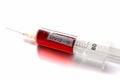 Syringe with blood Royalty Free Stock Photo
