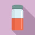 Syringe bottle icon, flat style