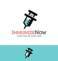 Syringe character logo or icon design