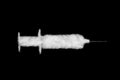 Syringe cloud shape on black background. Perfect for