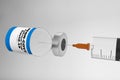 Syringe and a container bottle antiviral drug regeneron REGN-COV2 A Novel Anti-Viral Antibody Cocktail in the treatment of coronav