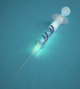 Syringe with a DNA strand Royalty Free Stock Photo