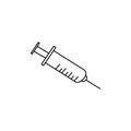 Syringe. Doodle icon. Drawing by hand. Coloring book. Vector illustration. Royalty Free Stock Photo