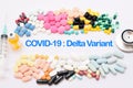 Syringe with drugs for Delta variant of COVID-19 treatment Royalty Free Stock Photo