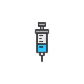 Syringe filled outline icon