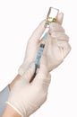 Syringe in hand Royalty Free Stock Photo