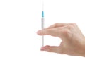 Syringe in hand , injection. Royalty Free Stock Photo