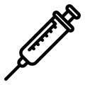 Syringe hormones icon, outline style