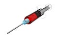 Syringe Hypodermic Needle with drop Isolated Royalty Free Stock Photo