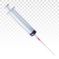 Syringe / hypodermic needle vector flat icon on a transparent background