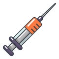 Syringe icon, cartoon style