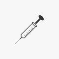 Syringe icon, hypodermic syringe, medicine, health