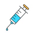 Syringe icon isolated on white background. Injection symbol.