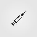 Syringe icon in line design style. Injection symbol for vaccination, healthcare concept