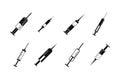 Syringe icon set, simple style Royalty Free Stock Photo