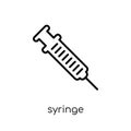 Syringe icon. Trendy modern flat linear vector Syringe icon on w