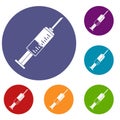 Syringe icons set Royalty Free Stock Photo