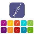 Syringe icons set