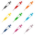 Syringe icons set on white background Royalty Free Stock Photo