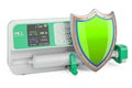 Syringe infusion pump with shield, 3D rendering