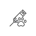 Syringe with injection for an animal line icon