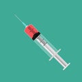 Syringe for injection. Syringe for blood analysis Royalty Free Stock Photo