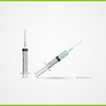 Syringe injection icon logo