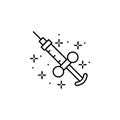 Syringe injection icon. Simple line, outline vector of battle royale games icons for ui and ux, website or mobile application