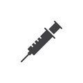 Syringe, injection icon vector, filled flat sign, solid pictogram isolated on white. Royalty Free Stock Photo