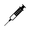 Syringe, injection icon vector, filled flat sign, solid pictogram isolated on white. Symbol, logo illustration. Pixel perfect. Royalty Free Stock Photo