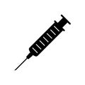 Syringe, injection icon vector, filled flat sign, solid pictogram isolated on white. Symbol, logo illustration. Pixel perfect. Royalty Free Stock Photo