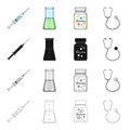Syringe, injection, medicine, and other web icon in cartoon style.Polyclinic, supplies, equipment icons in set