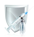 Injection Syringe Vaccine Shield Medical Concept