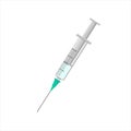 Syringe with injection needle isolated on white background