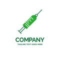 syringe, injection, vaccine, needle, shot Flat Business Logo tem Royalty Free Stock Photo