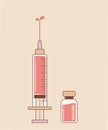 Syringe injection and vaccine