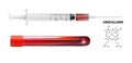 syringe for injection vaccine with red blood liquid Royalty Free Stock Photo