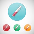 Syringe, injector vector icon set.