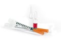 Syringe insulin and ampules Royalty Free Stock Photo